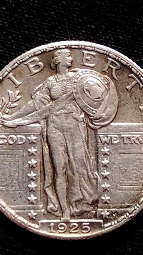 1925 Standing Liberty Quarter, a 25-cent coin struck by the United States Mint Liberty Quarter.