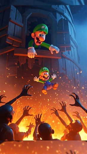 Mario's team as a horror story 🧟🔥 #shorts #mario #cartoon #ghast #scary #zombies #mariokart #memes