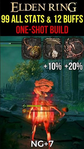 Elden Ring - Giant-Crusher One-Shot Build with 99 stats & 12 Buffs #eldenring #gaming #shorts