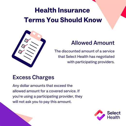 Knowing these #HealthInsurance terms will help you feel more comfortable and confident the next time you visit a doctor or get a bill! Want more on health insurance basics to keep you informed? Visit https://bit.ly/43hlYlR for tons of helpful articles! | Select Health