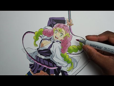 How To Draw Mitsuri Kanroji Easy - Demon Slayer