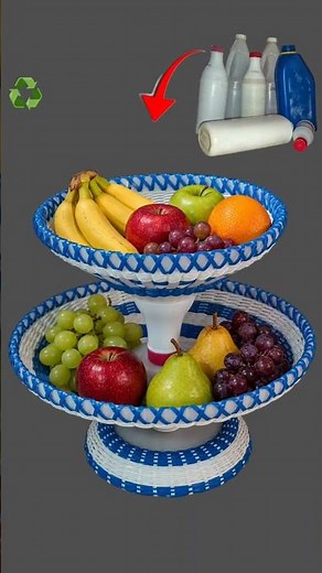 2 Layer DIY Fruit stand Tray Basket (STEP 7) #diy #plasticbottlecrafts #recyclingideas