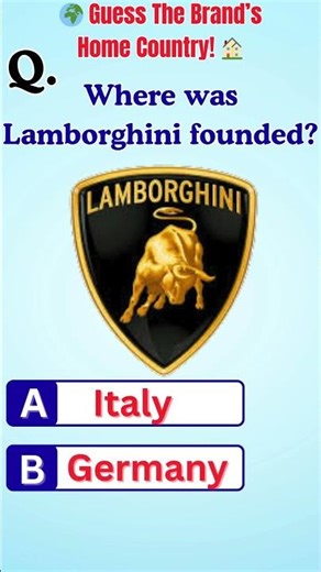 Where Was Lamborghini Founded? 🏎️| Supercar Quiz Challenge!#FunQuiz #USACarFans