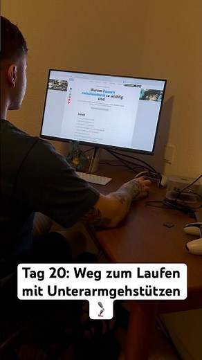 Tag 20: Weg zum Laufen mit Unterarmgehstützen🦿#rehabilitation #prothesen #amputee