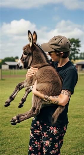 Baby Donkey Loves Being Cuddled Watch Its Adorable Reaction #cute #animals #donkey