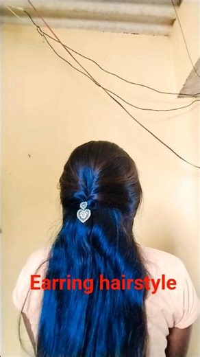 earring hairstyle 👌💯❤️#easyhairstyle #hairhacks #diyhairstyle #youtbeshorts