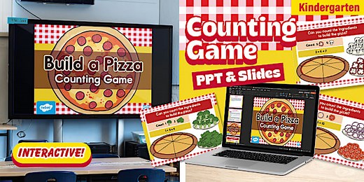 Kindergarten Build a Pizza Interactive Counting Game PowerPoint