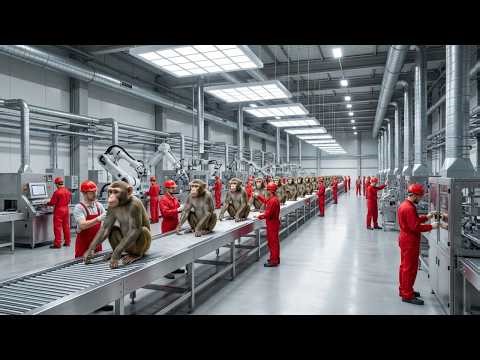 Inside a Massive Monkey Breeding Factory: Advanced Industrial Farming Technology