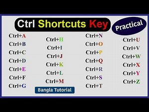 CTRL-A to Z shortcut keys | Keyboard Shortcuts Keys Bangla Tutorial | CTRL Shortcut Keys of Computer