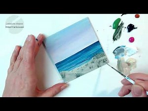 Entspannung pur! Ein Meer Bild, Strand und Dünen mit Acryl malen | Acrylmalerei für Anfänger
