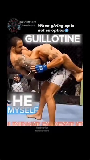 brutalfightcombat on Instagram: "The Guillotine — One Mistake, Lights Out 🥋💀 The guillotine isn’t flashy. It’s terrifying. One bad shot. One lowered head. One second of poor posture — and the fight can be over. What makes the guillotine so deadly is how fast it locks in. Blood flow cuts. Panic rises. Strength fades. Even the most skilled fighters struggle because escaping isn’t about power — it’s about perfect positioning, timing, and calm under pressure. Once it’s tight, every movement makes 