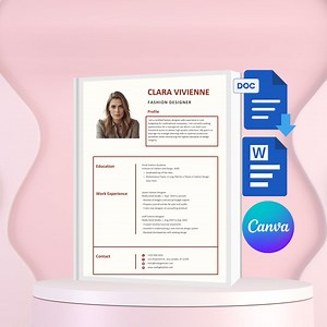 Fashion Resume Template, Modern CV Design, Canva, Word, Google Docs (digital Download) - Etsy Australia