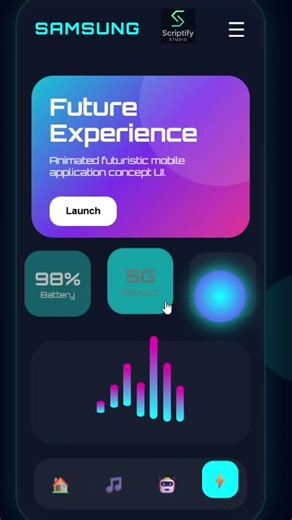 Future Mobile UI in Pure HTML CSS JS 🤯🔥 #coding #htmlcssjavascript #uidesignlearning #webdesign