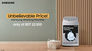 Unbelievable Price! Now buy Samsung Washing Machine at only BDT 22,500. Bring home the innovative washing solution equipped with Wobble Technology to ensure a powerful wash every time without any frictional damage. To learn more, visit: https://www.samsung.com/bd/washers-and-dryers | Samsung