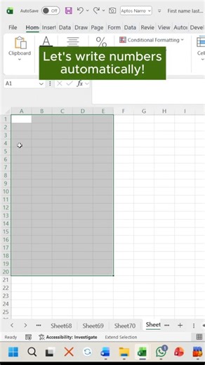 Write Numbers Automatically! | #excelhacks #exceltips #exceltricks