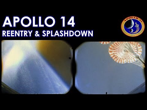 APOLLO 14 - Reentry & Splashdown -1971/02/09 [HD, real speed] - Alan Shepard, Ed Mitchell