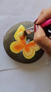 One Stroke Butterfly Painting on Rock 🦋💕 #painting #acrylicpainting #paintingart | Little Rocks