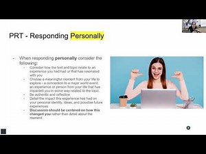 PRT Tutorial - Personal Response to Text