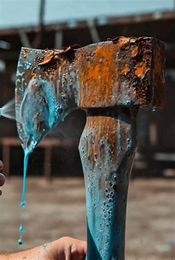 Rusted Axe Restoration — Satisfying Macro Metal Cleaning