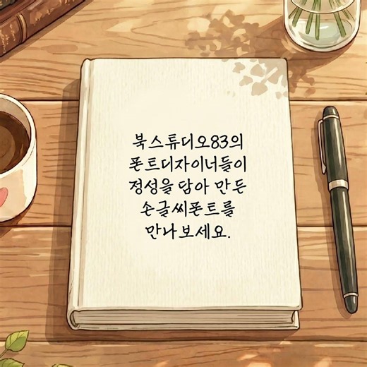 감성가득한 당신의 손글씰를 폰트로 만들어 드려요. #북스튜디오83 #폰트제작 #손글씨폰트 #100만원 #한글폰트 #손글씨