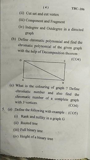 BCA 2nd sem Discrete Mathematical and Graph theory end term question paper (2023) 😮 #bca #math