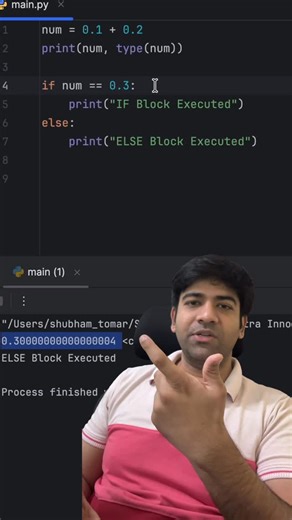 Shubham Tomar on Instagram: "Python stores floats in binary, some decimal numbers can’t be represented exactly #python #coding"