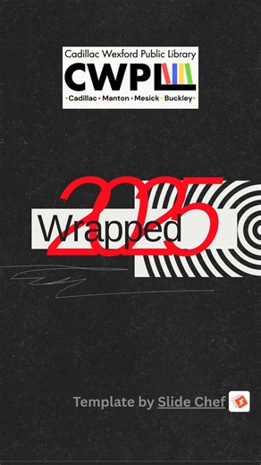 That's a wrap! We're so grateful for your continued support at CWPL through 2025 as we strive to serve the community. Here's some numbers from January to November showing just how much of a difference you've made! #cwpl #library #wrapped #stats | Cadillac Wexford Public Library