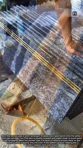 Processing and decoration of patterns on granite