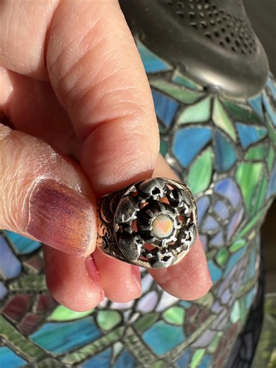 Victorian Silver and Gold Opal Ring - Etsy