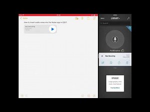 Inserting audio into the Notes app