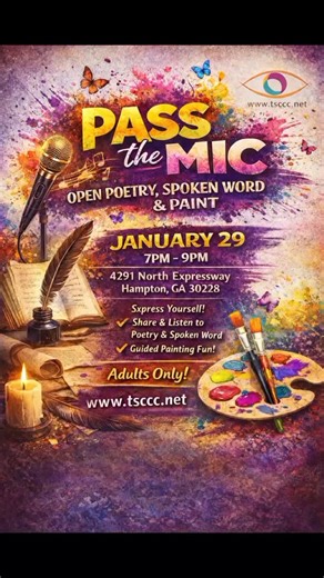  PASS THE MIC: Open Poetry, Spoken Word & Paint  Get ready for a...