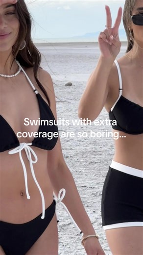 The perfect combination of coverage and flattering. 🖤 #swimwearhaul #swimshorts #modestswimwear