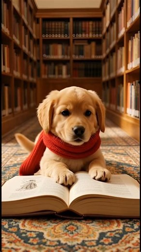 Lucky and the Secret World of Books 🧣📖 #shorts