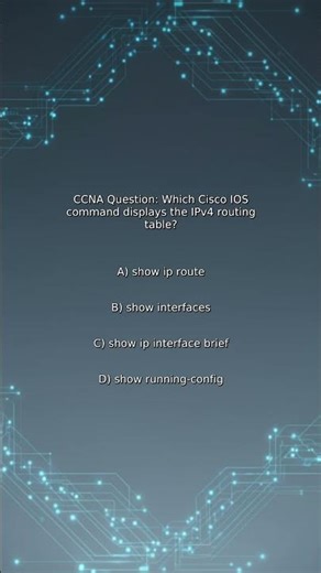 CCNA Quiz: Which Cisco IOS command displays the IPv4 routing table?