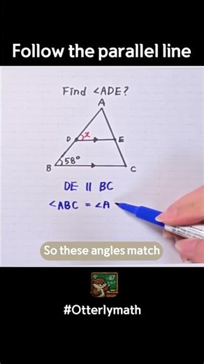 Follow the parallel line🦦 #geometry #solvewithme