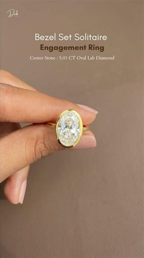 Bezel Setting Perfection : 5 CT Oval Lab Diamond Engagement Ring #DvikJewels #LabDiamondRing