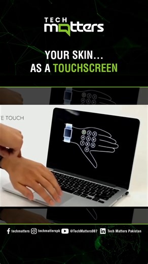 TechMatters on Instagram: "Your skin… as a touchscreen. Meet SkinTrack a wild research project that turns your arm into a full-on input device. Swipe, tap, scroll… all on your skin, no smartwatch screen required. How it works: ✨ A special ring sends out a high-frequency signal ✨ A wristband picks up your finger’s movement ✨ Smart processing tracks every gesture with surprising accuracy This was built back in 2016 by Yang Zhang, Junhan Zhou, Gierad Laput & Chris Harrison… But the concept still fe