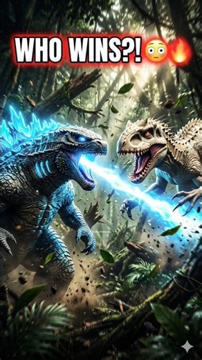 Godzilla vs Indominus Rex 😳🔥 Who Really Wins? #monsterverse #godzilla #raptoranimez #indominusrex