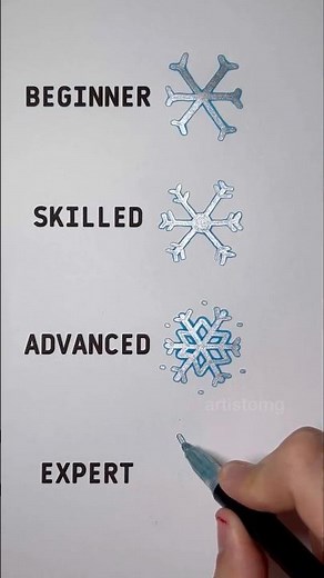Let’s Draw Snowflakes with Outline Markers! ❄️✨ What is your Level?! 🤔 #christmas #snow #art