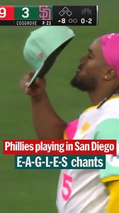 E-A-G-L-E-S chants are always a possibility wherever you are Even in San Diego during a Phillies vs. Padres game 🤣 | MLB