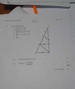 MATHEMATICS ASSIGNMENT8MAY / 2024GRADE 125.2 In the diagram... | Filo