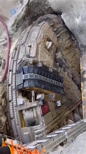 Tunnel boring machine to use of mountain #machine #railway #transport #views