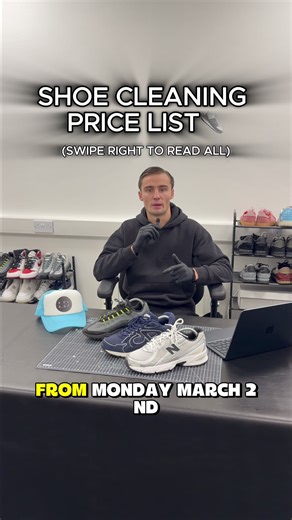 New Shoe Cleaning Price List Starting March 2nd!