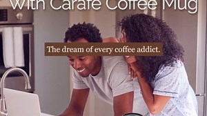 Coffee Mug in Coffee Pot Shape 4” Tall – Compact 16 Oz Glass Carafe Design with Sip Lid | Fun Gift for Java Lovers | Cute, Compact Novelty Joe Mug Small Size Cute Carafe Shaped - Size 4" H x 3.75" W