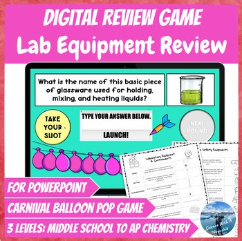 Science Lab Equipment & Tools Vocabulary Digital Review Activity for Chemistry