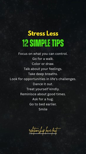 Stress Less 12 Simple Tips | Relation & Love Fact