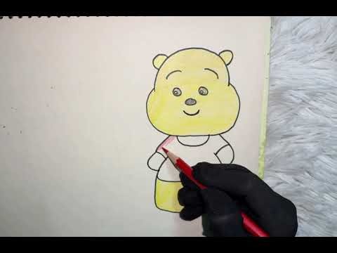 Cute Bear Vibes🧸cute colour drawing