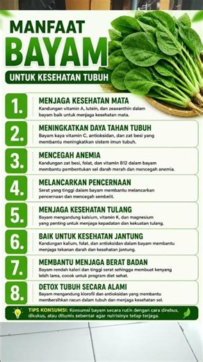 Manfaat sayur Bayam untuk tubuh MENURUT AHLI GIZI