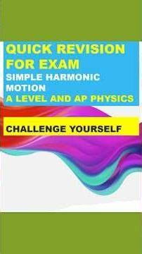 Last Minute Review for CAIE A Level Physics (9702) Paper 4 I Simple Harmonic Motion Part 02/02