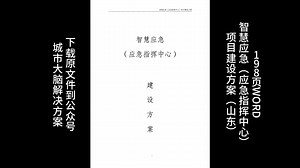 198页WORD | 智慧应急（应急指挥中心）项目建设方案